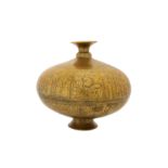 A LARGE AND FINELY ENGRAVED BRASS CHAMBU LOTA