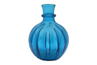 A MOULD-BLOWN TURQUOISE GLASS HUQQA BASE