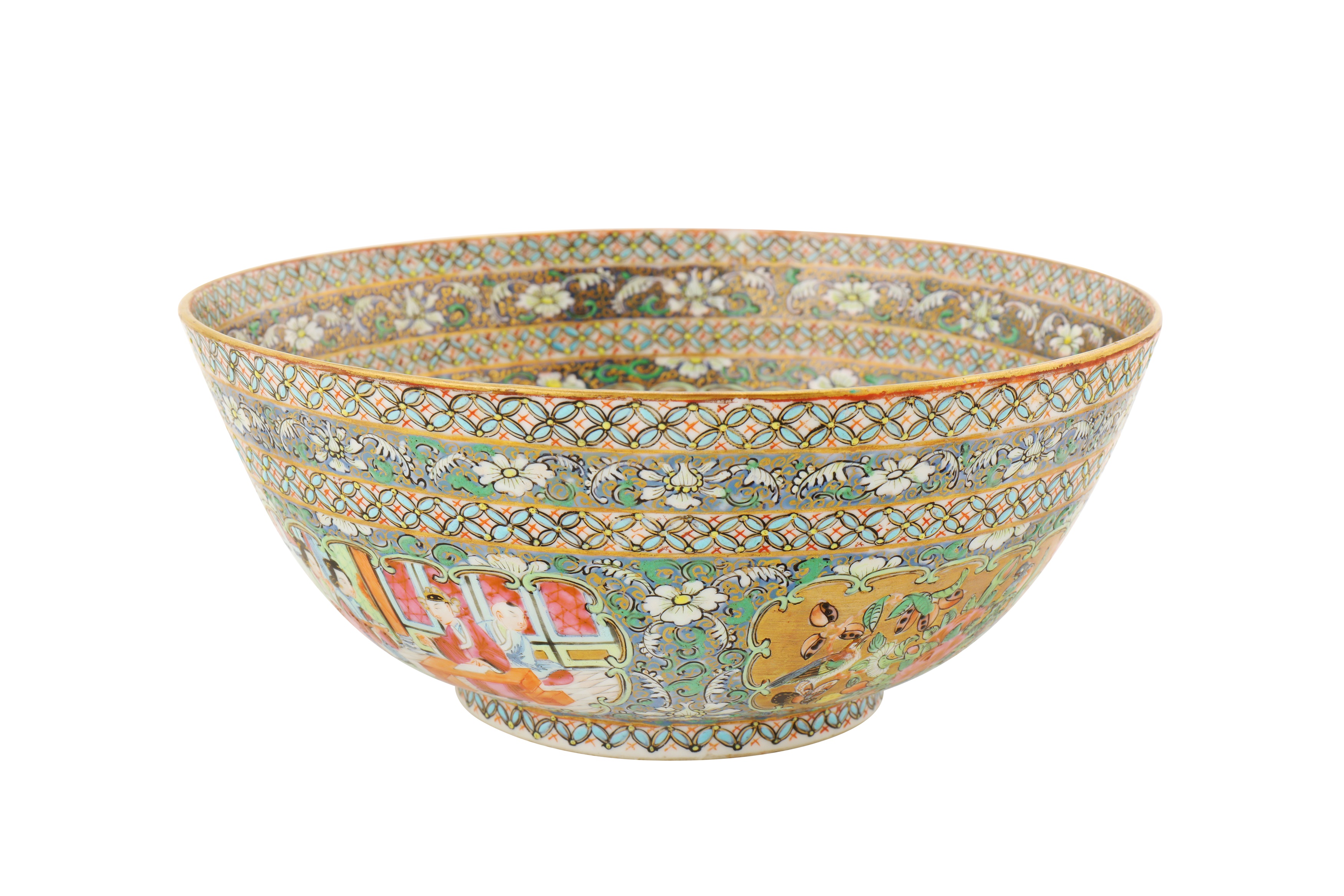 A MEDIUM SIZED BOWL AND DISH FROM THE ZILL AL-SULTAN CANTON PORCELAIN SERVICE - Image 3 of 8