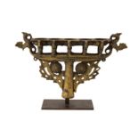 A 16TH/17TH CENTURY BRONZE SOUTH INDIAN CANDLE HOLDER