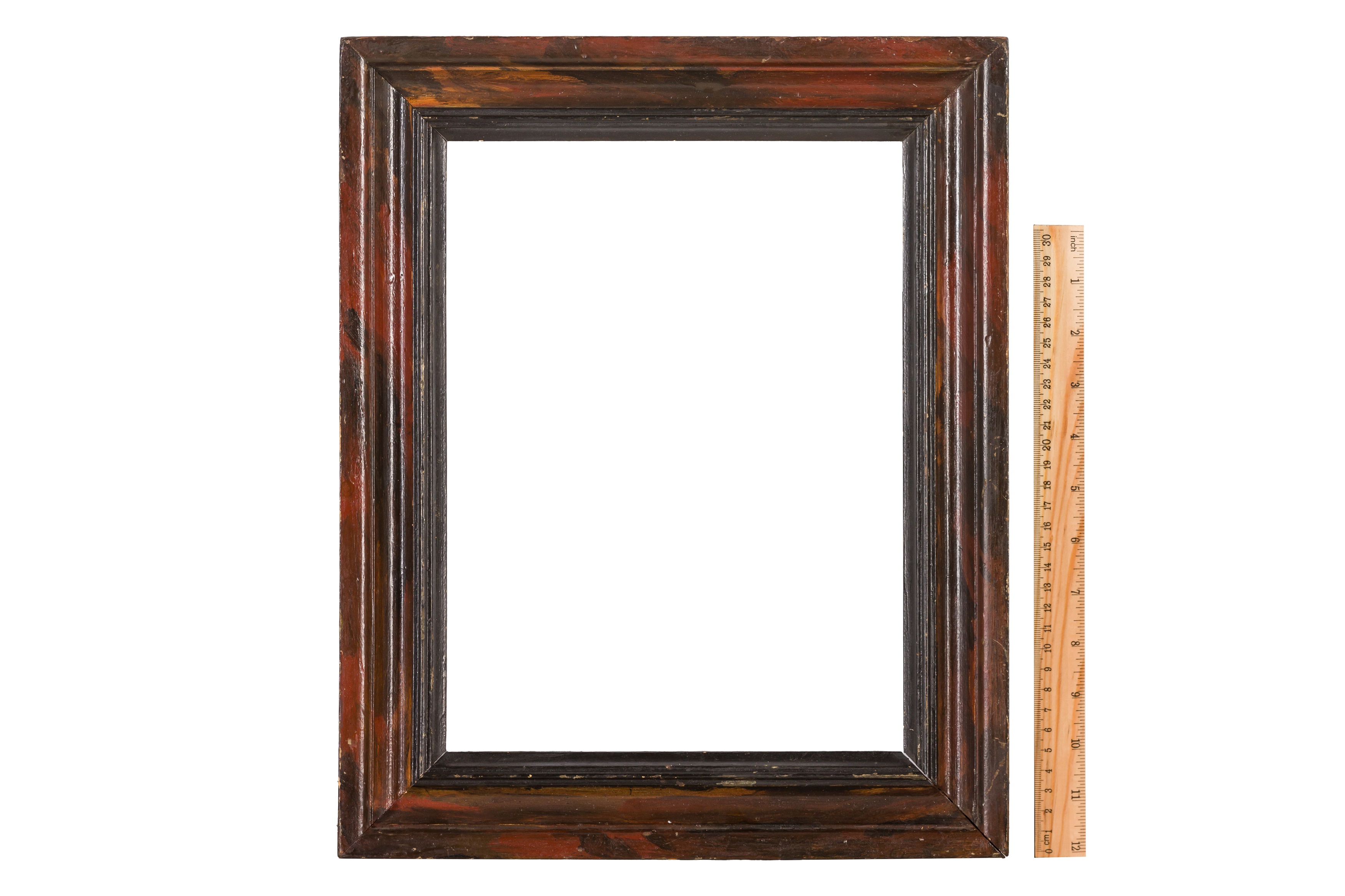 A DUTCH 17TH CENTURY STYLE PAINTED AND EBONISED FRAME - Image 4 of 4