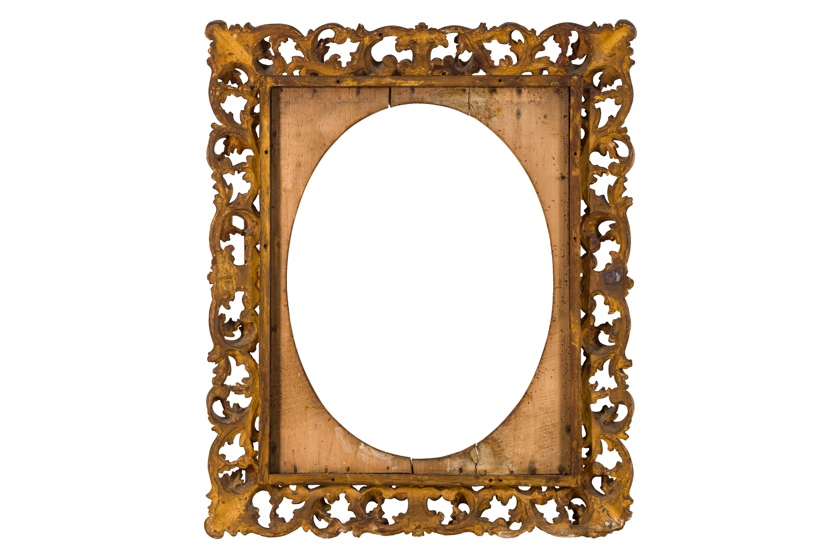 A FLORENTINE 19TH CENTURY CARVED, PIERCED, SWEPT AND GILDED FRAME - Image 3 of 4