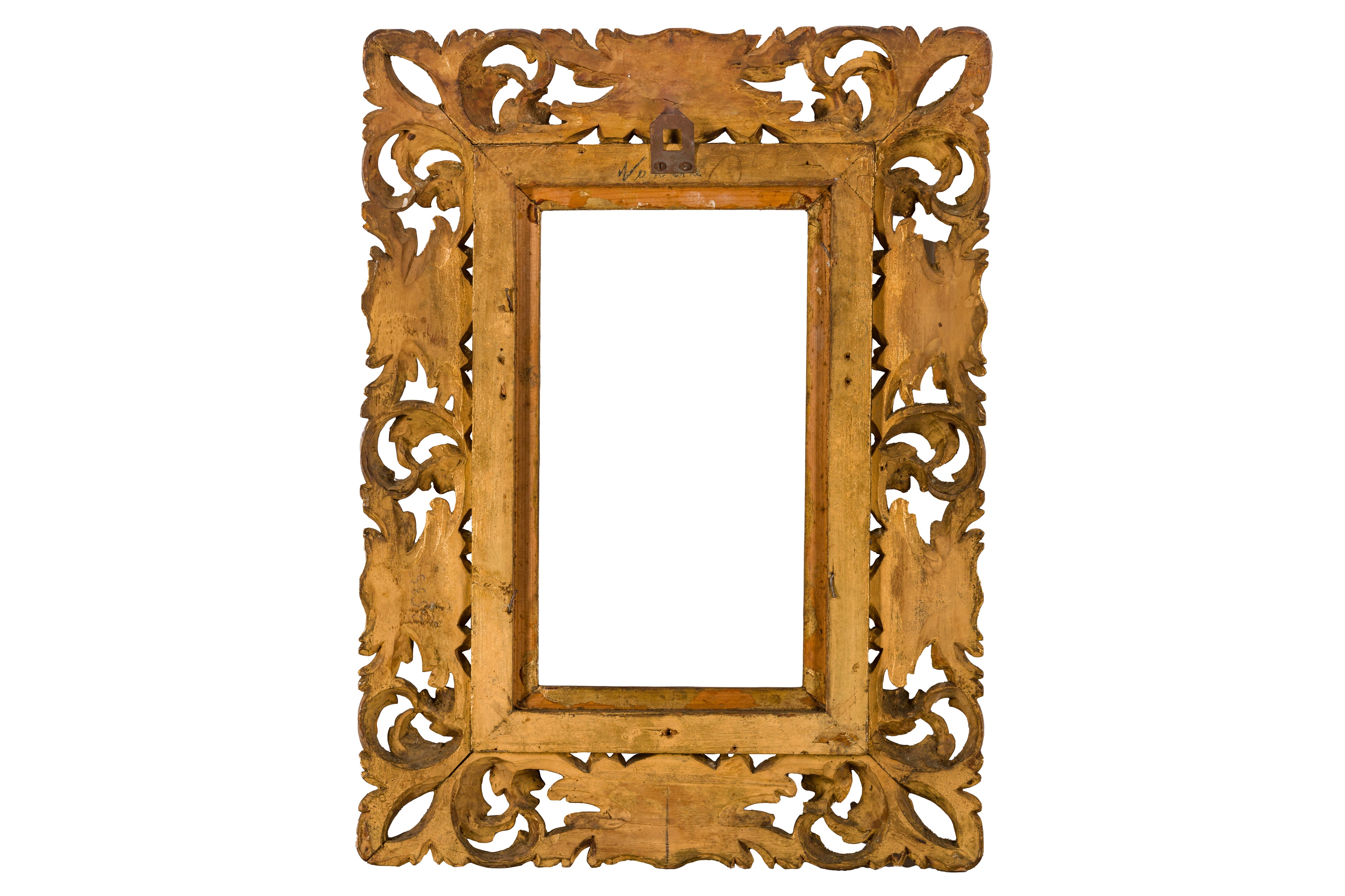 A FLORENTINE 19TH CENTURY CARVED, PIERCED, SWEPT AND GILDED FRAME - Image 3 of 4