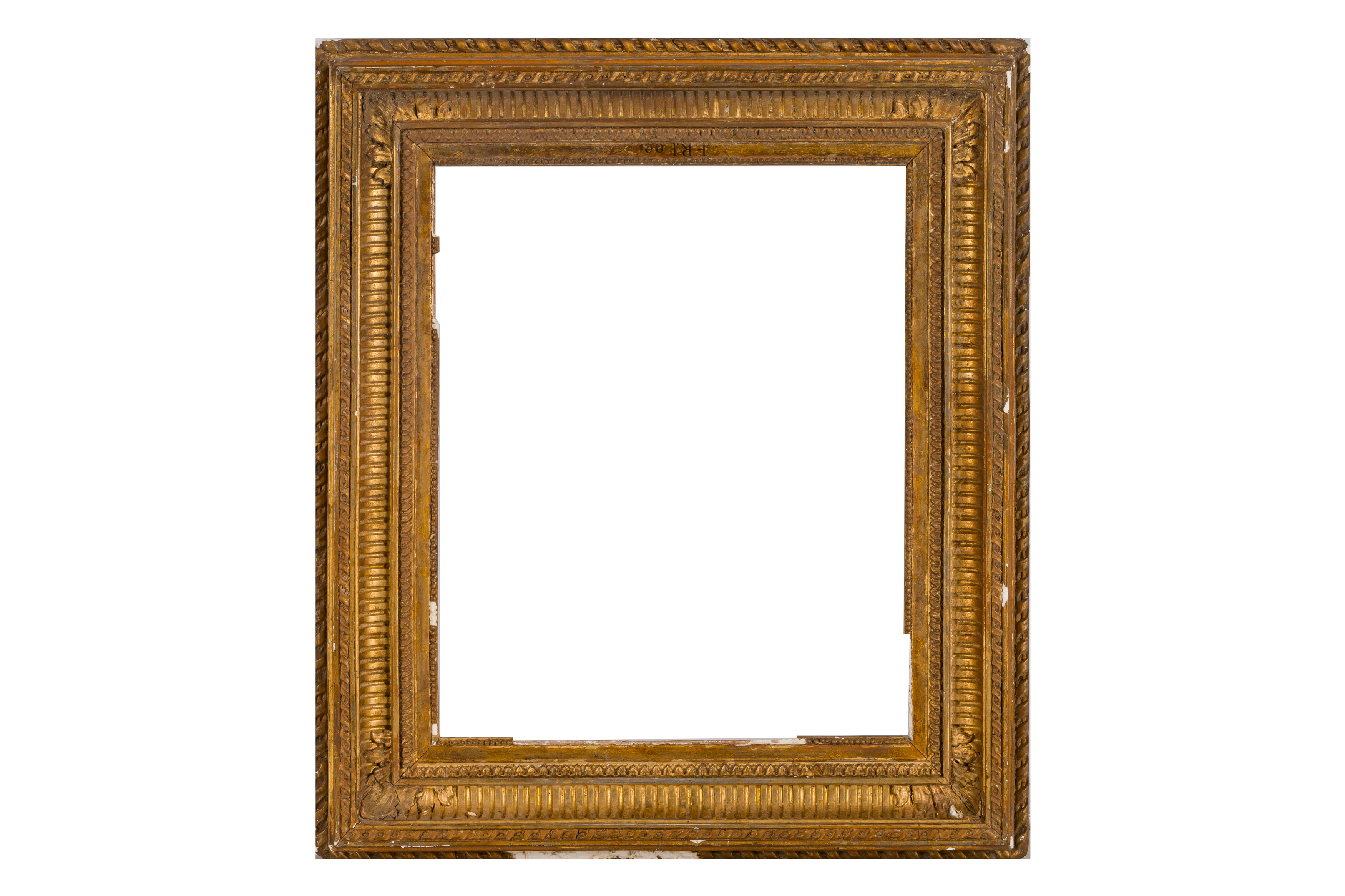 A FRENCH 19TH CENTURY GILDED COMPOSITION EMPIRE FRAME