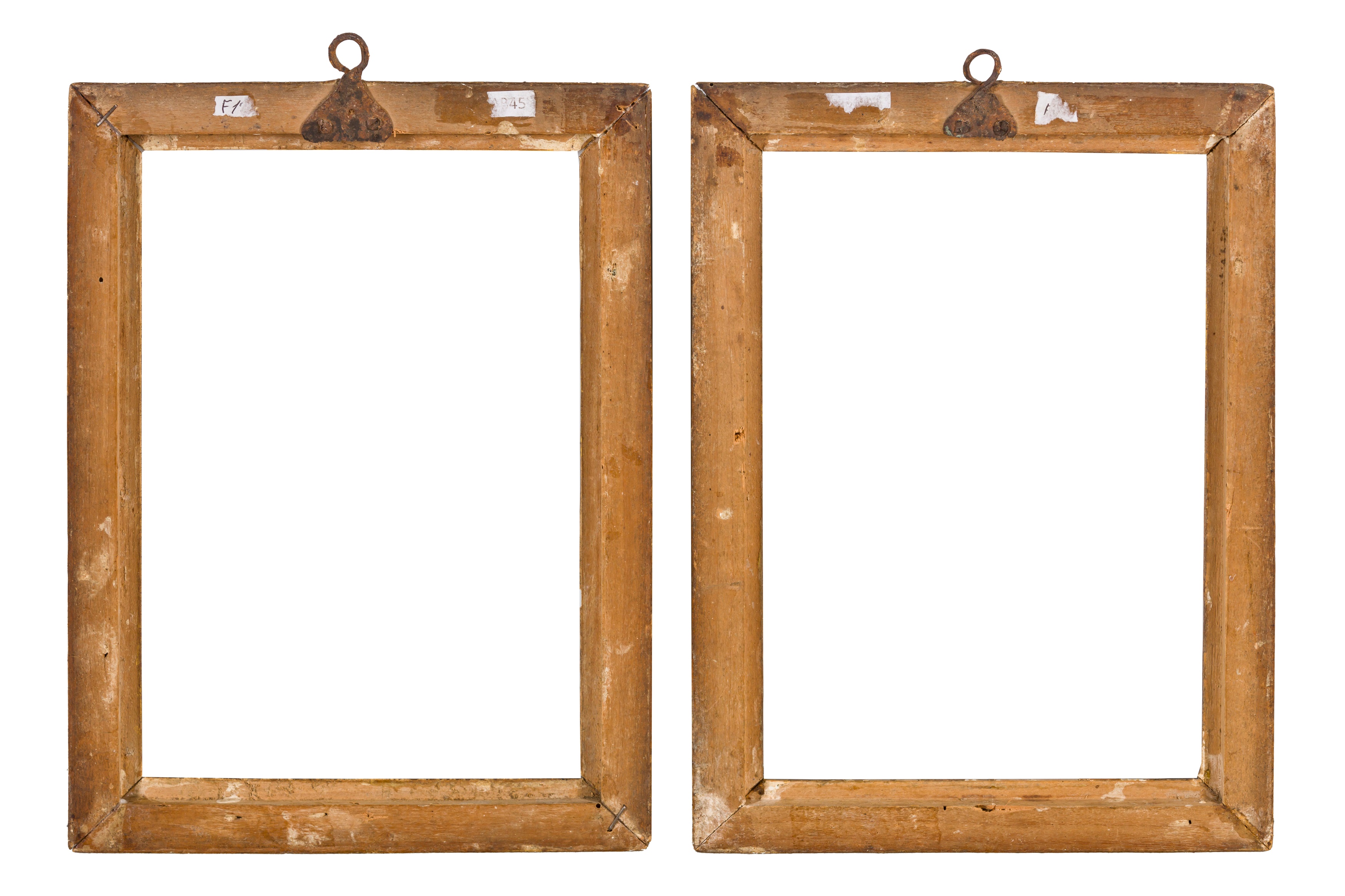 A PAIR OF ITLALIAN 17TH CENTURY STYLE CARVED, GILDED AND PAINTED FRAMES - Image 4 of 5