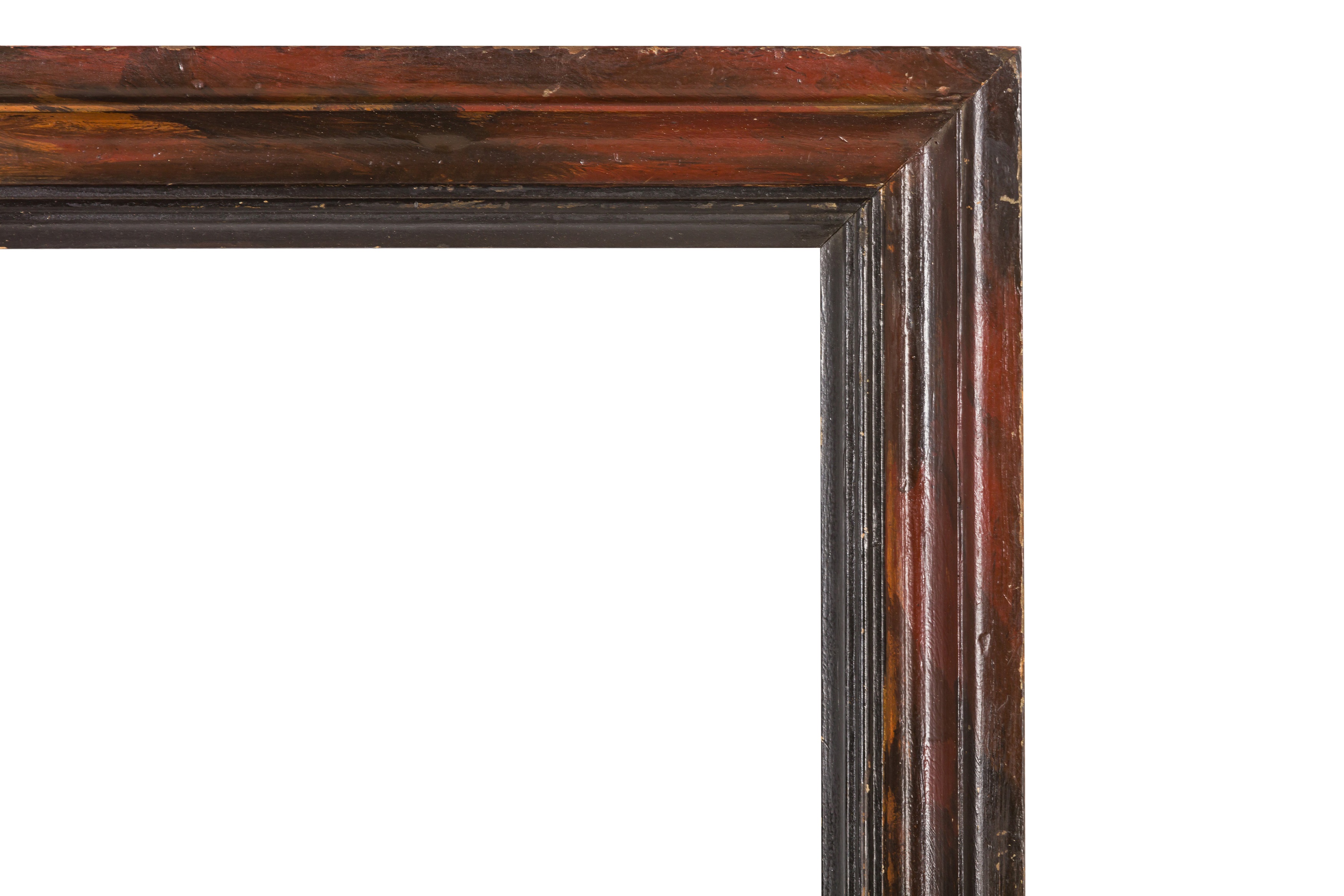 A DUTCH 17TH CENTURY STYLE PAINTED AND EBONISED FRAME - Image 2 of 4