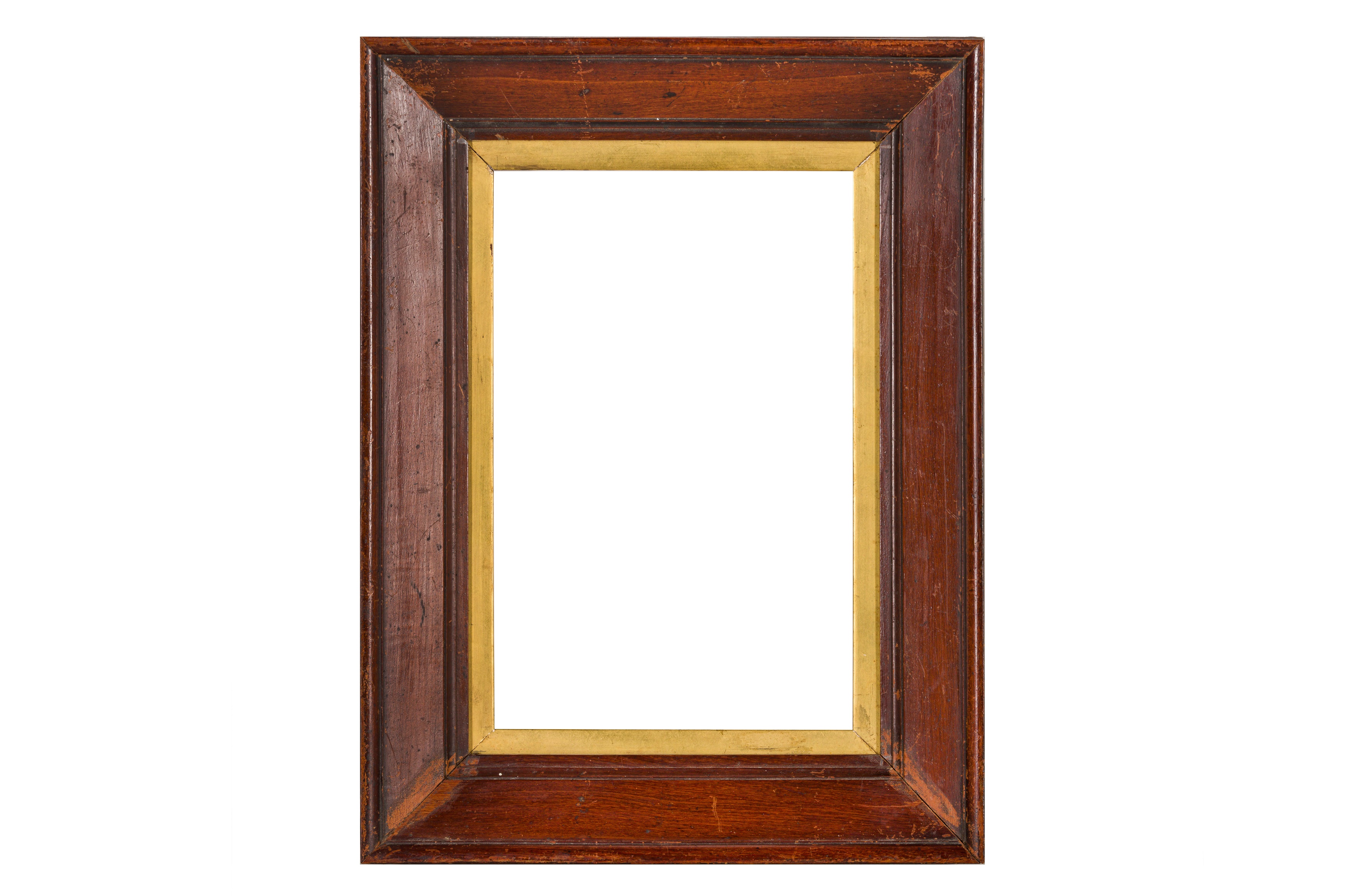 A 19TH CENTURY PLAIN MAHOGANY FORWARD FLAT FRAME