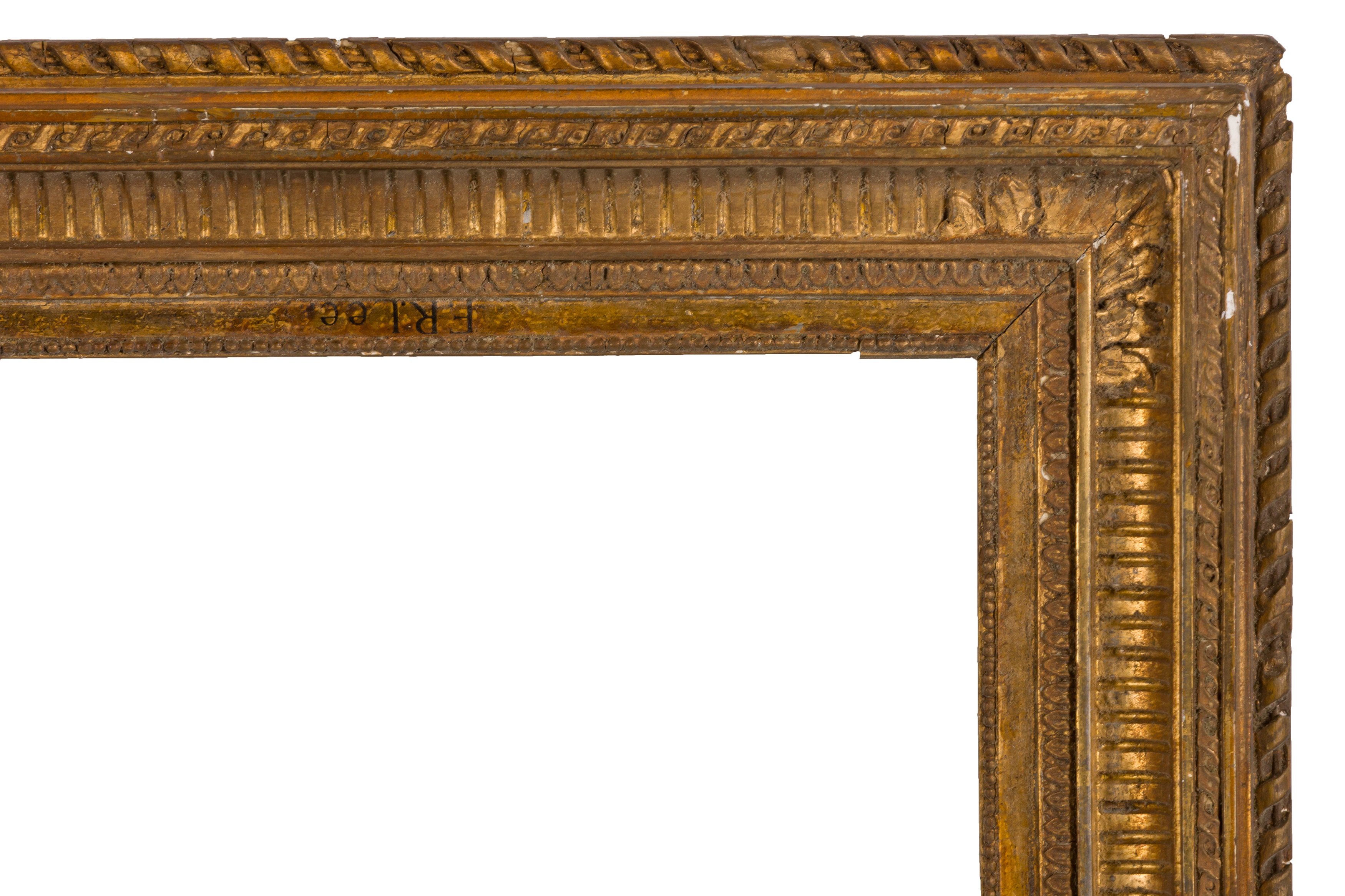 A FRENCH 19TH CENTURY GILDED COMPOSITION EMPIRE FRAME - Image 2 of 4