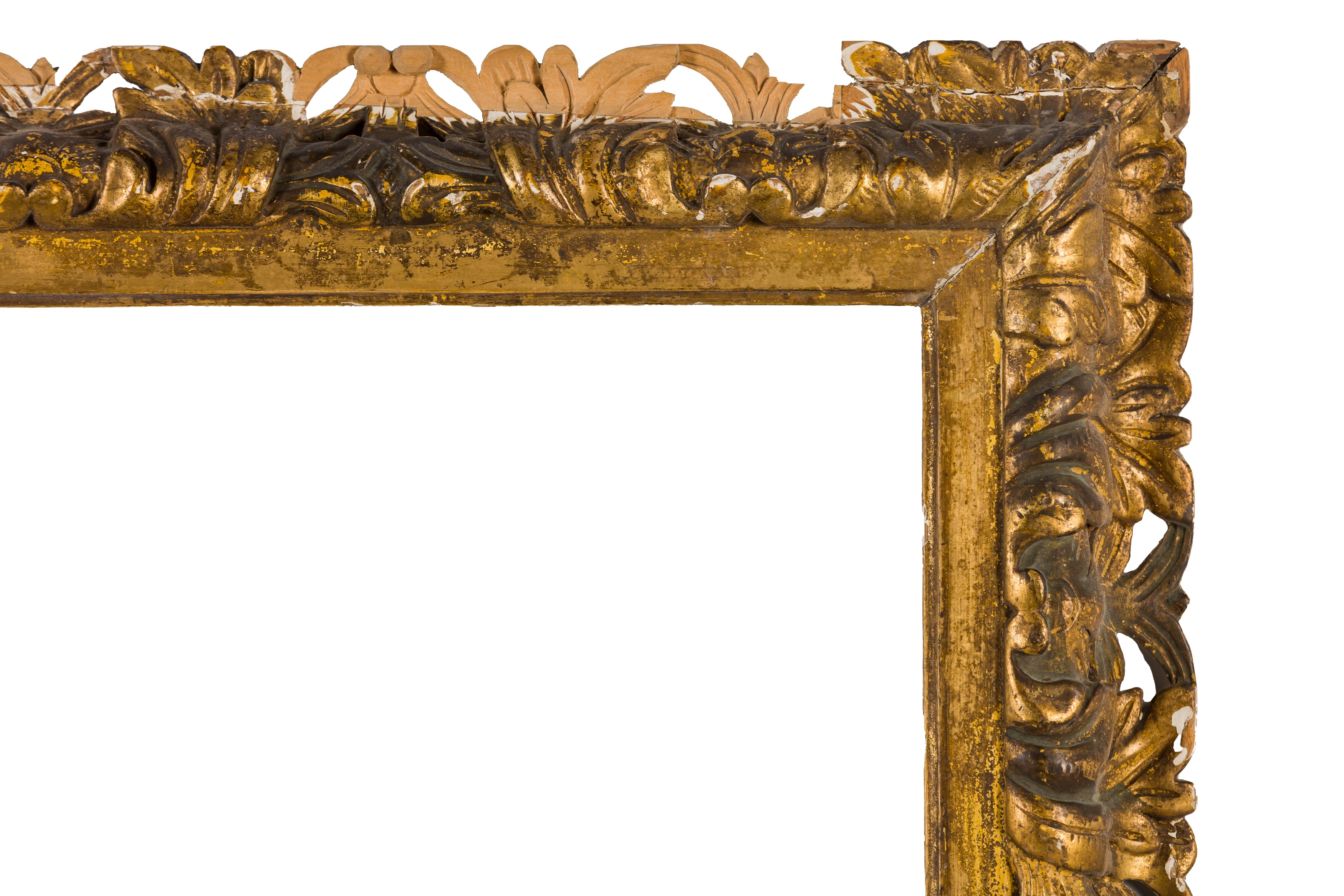 A FLORENTINE 18TH CENTURY CARVED, PIERCED AND GILDED FRAME - Image 2 of 4