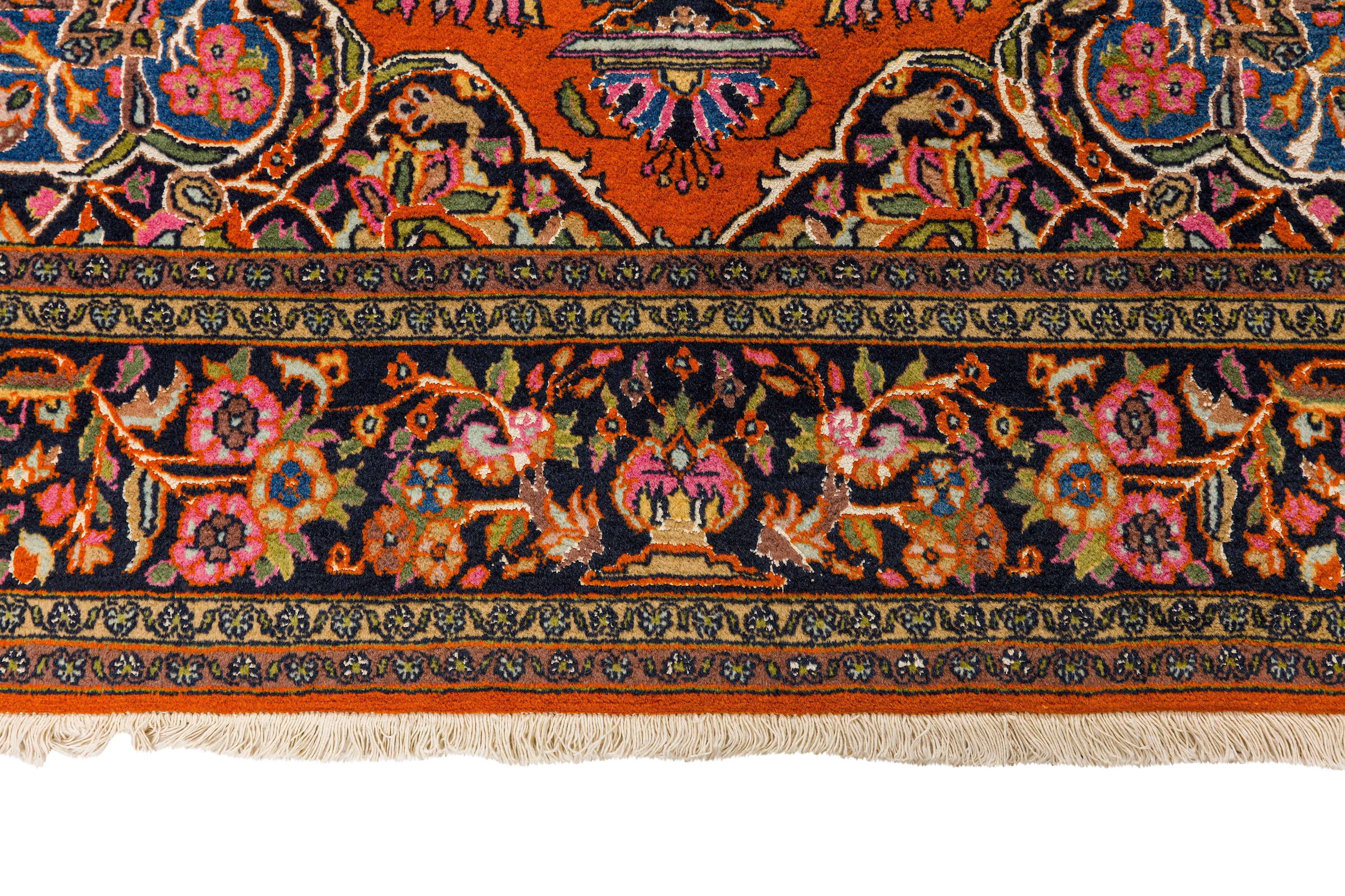 AN UNUSUAL VERY FINE PART SILK INDIAN RUG - Image 6 of 8