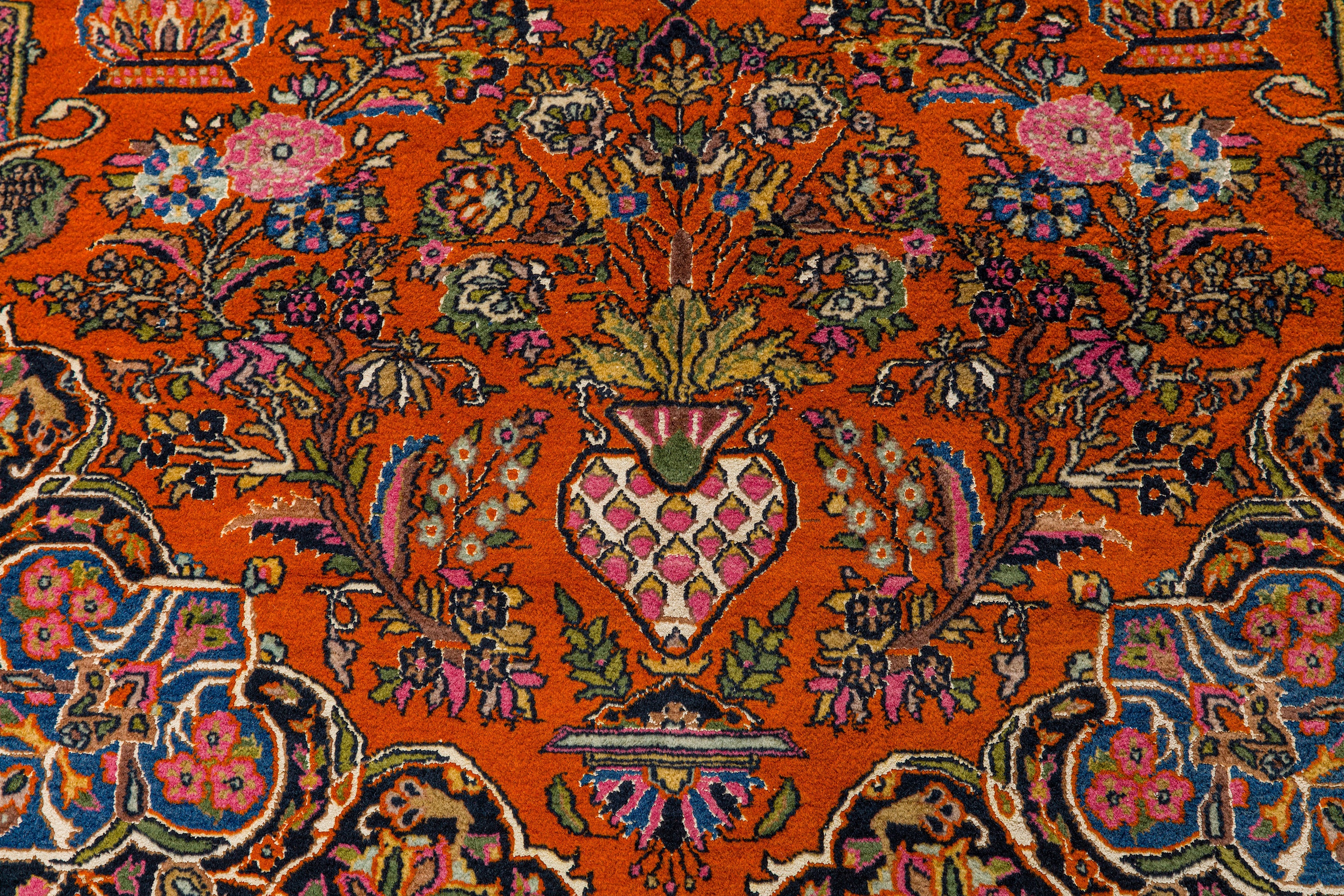 AN UNUSUAL VERY FINE PART SILK INDIAN RUG - Image 5 of 8