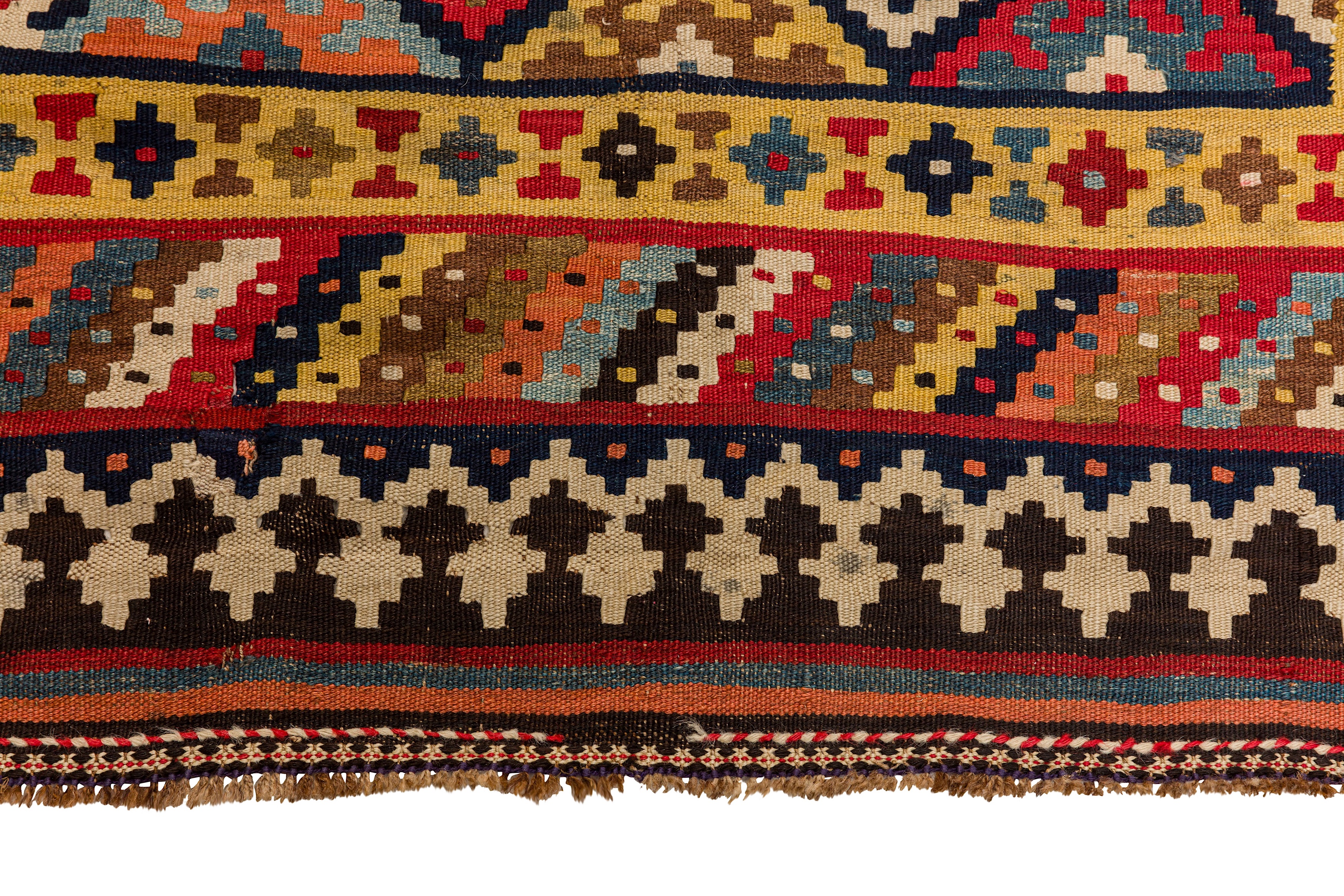 AN ANTIQUE NORTH-WEST PERSIAN KILIM RUNNER - Image 6 of 8