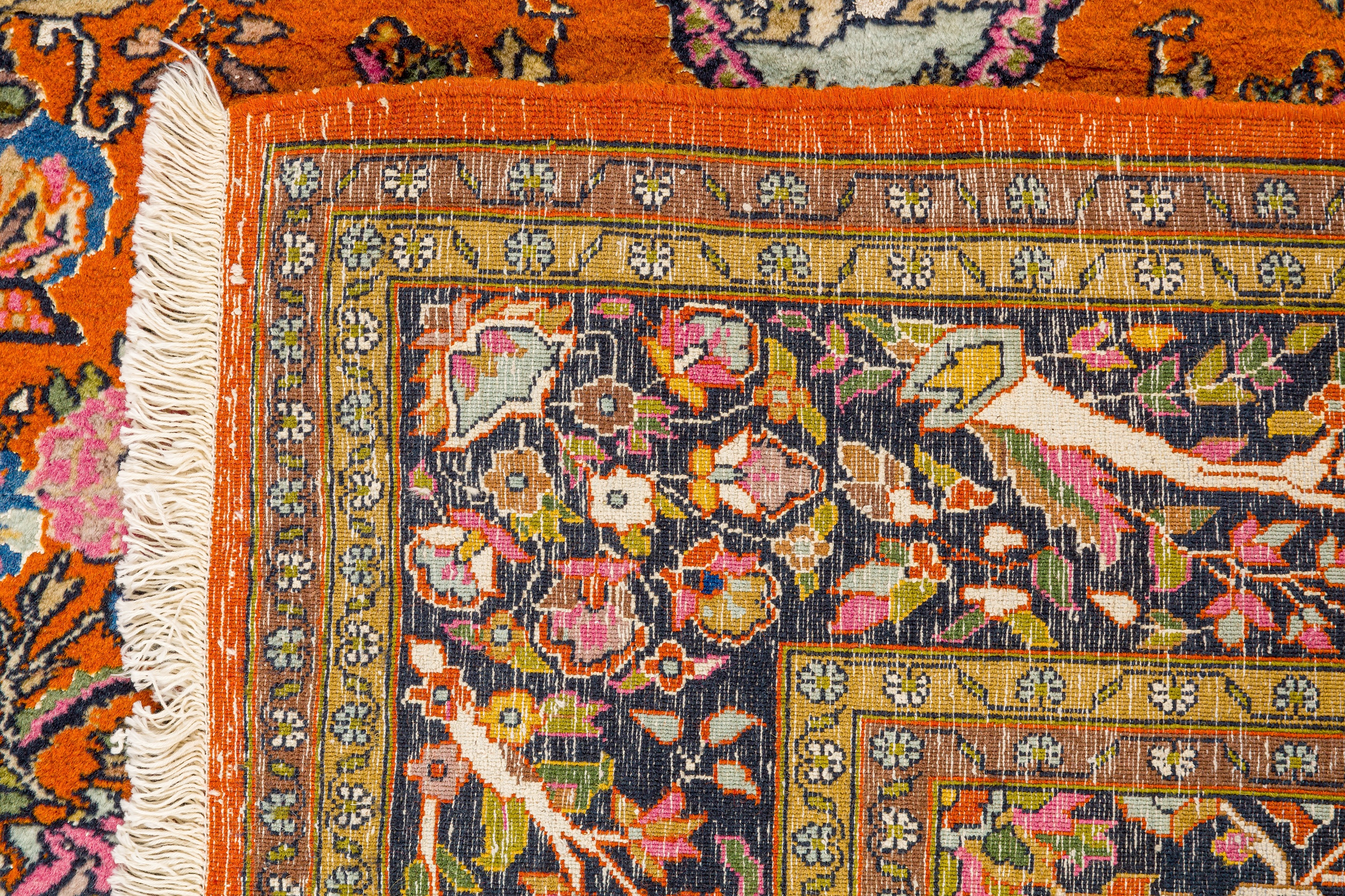 AN UNUSUAL VERY FINE PART SILK INDIAN RUG - Image 8 of 8