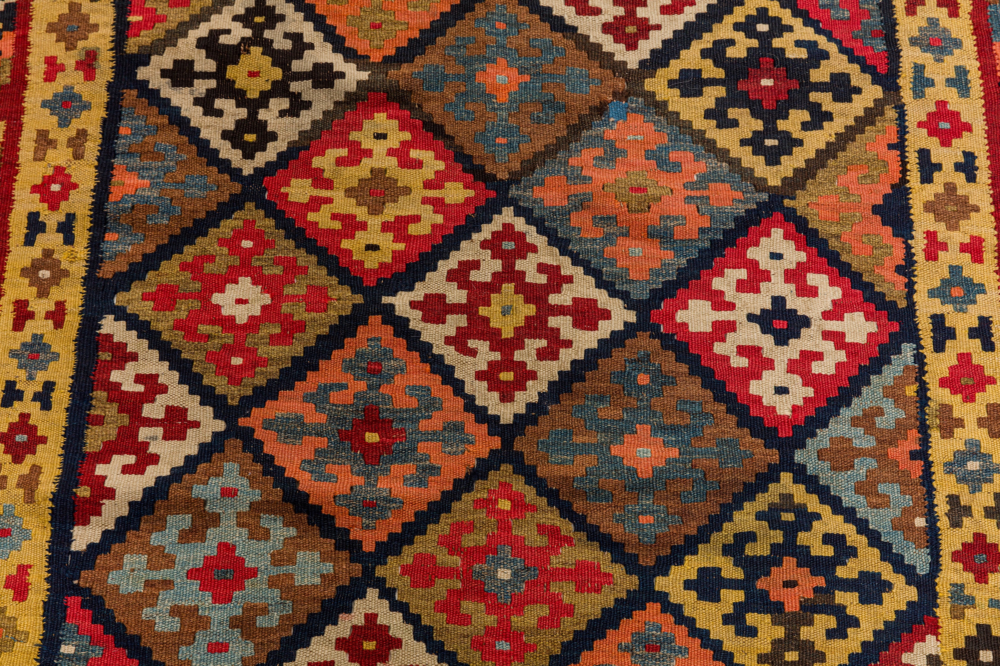 AN ANTIQUE NORTH-WEST PERSIAN KILIM RUNNER - Image 5 of 8