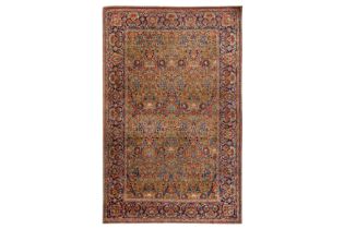 A VERY FINE ANTIQUE MOCHTASHEM KASHAN RUG, CENTRAL PERSIA