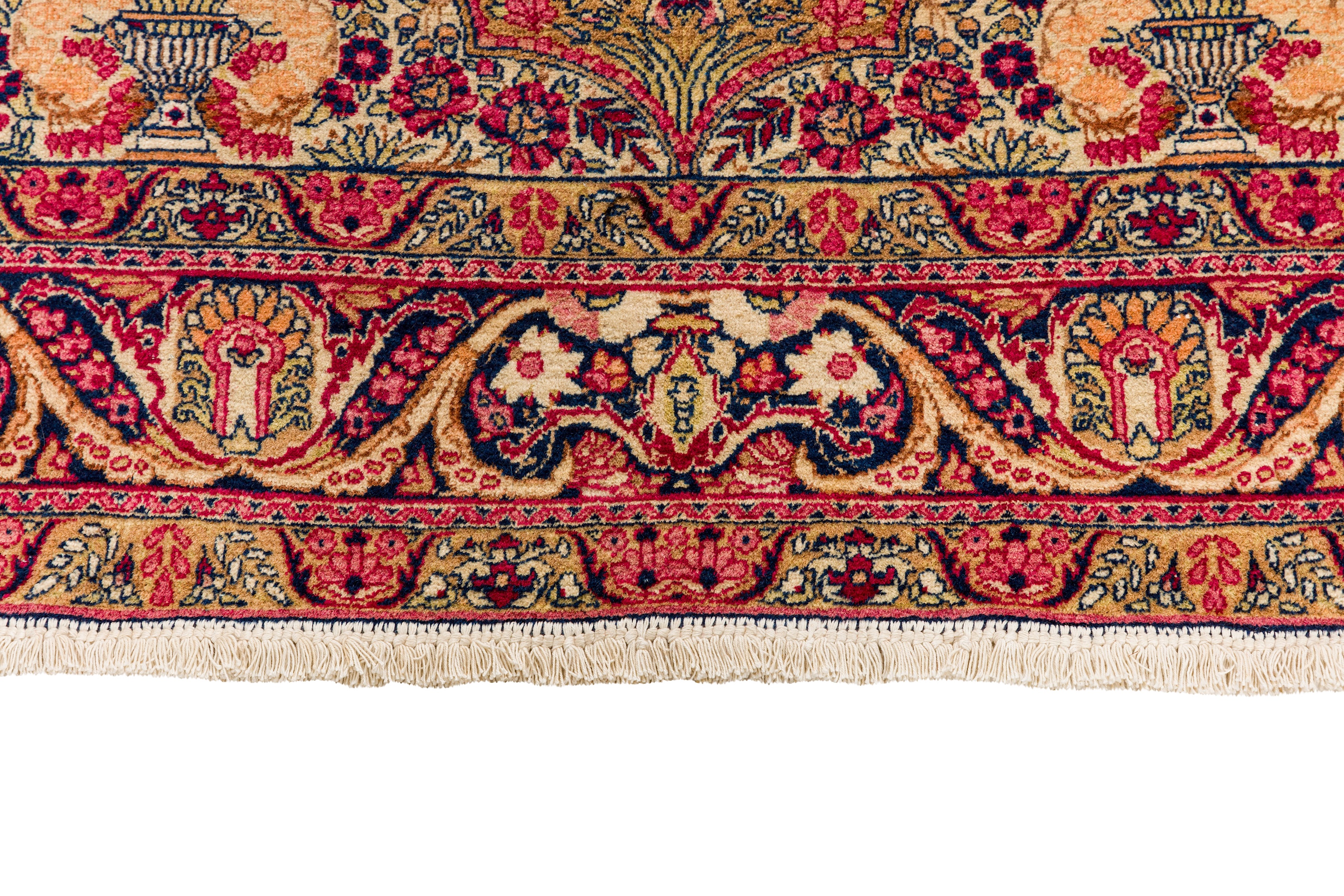 A FINE ANTIQUE KIRMAN LAVER PRAYER RUG, SOUTH PERSIA - Image 7 of 9