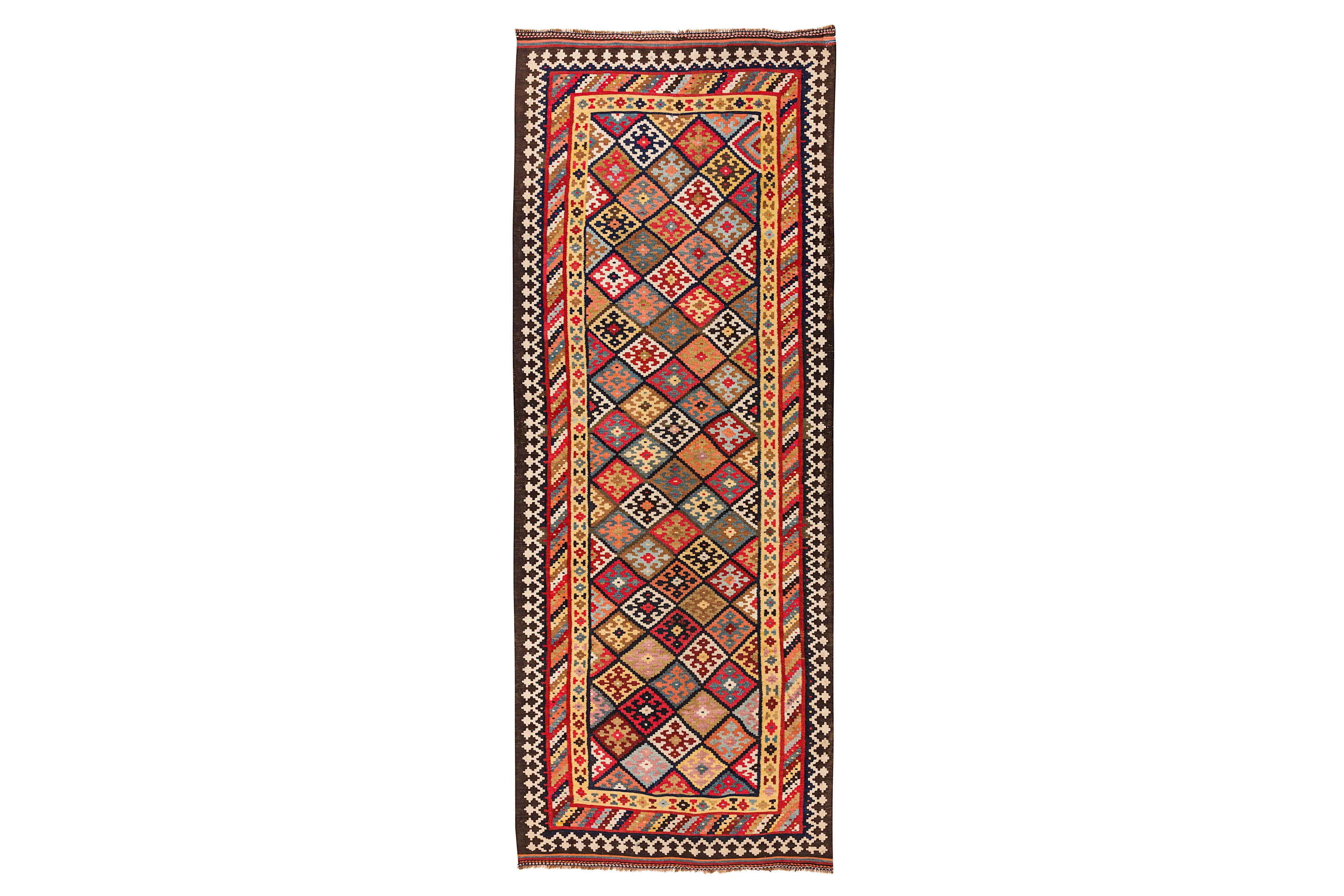 AN ANTIQUE NORTH-WEST PERSIAN KILIM RUNNER