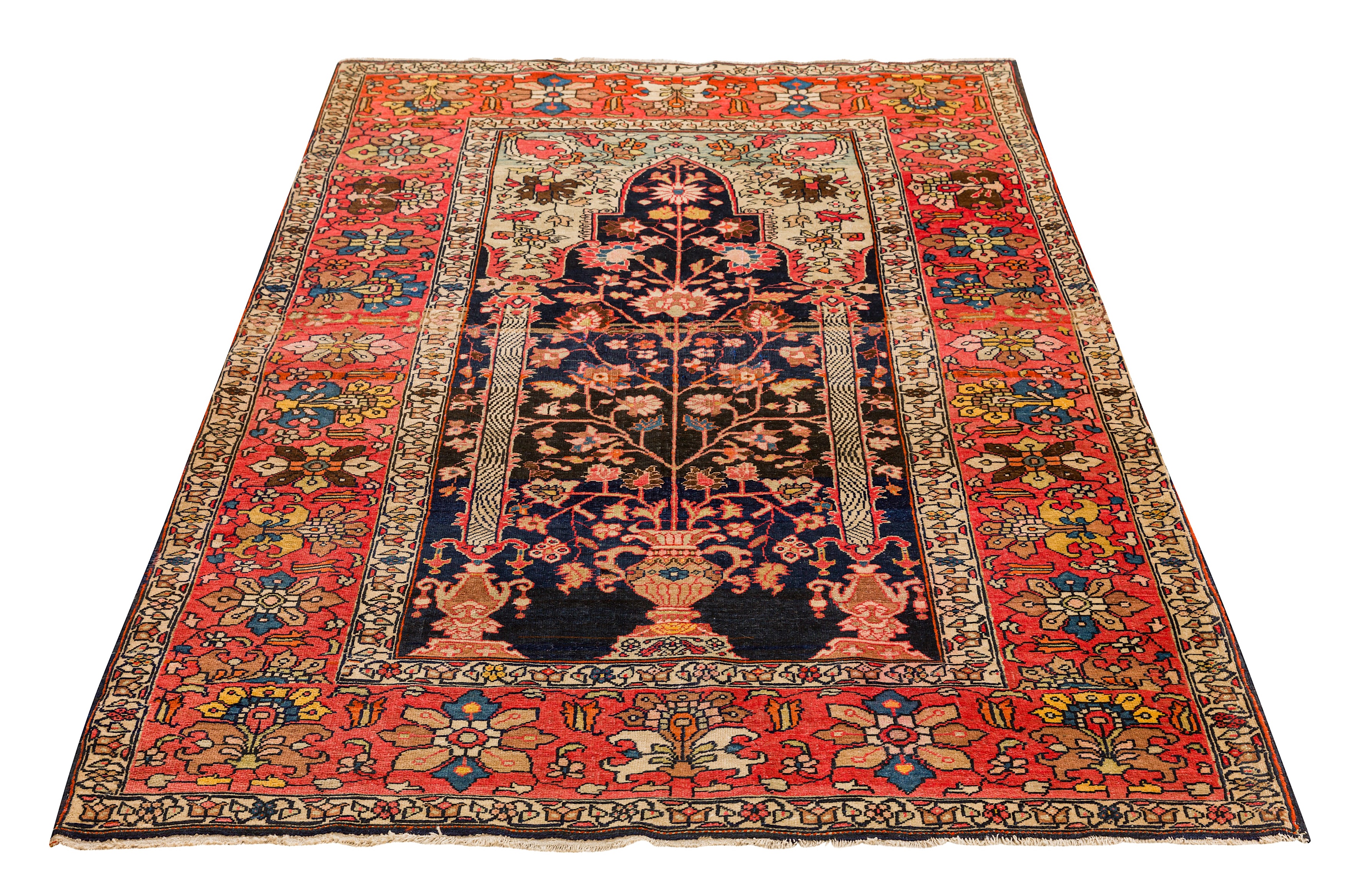 AN ANTIQUE SAROUK-FERAGHAN PRAYER RUG, WEST PERSIA - Image 2 of 8