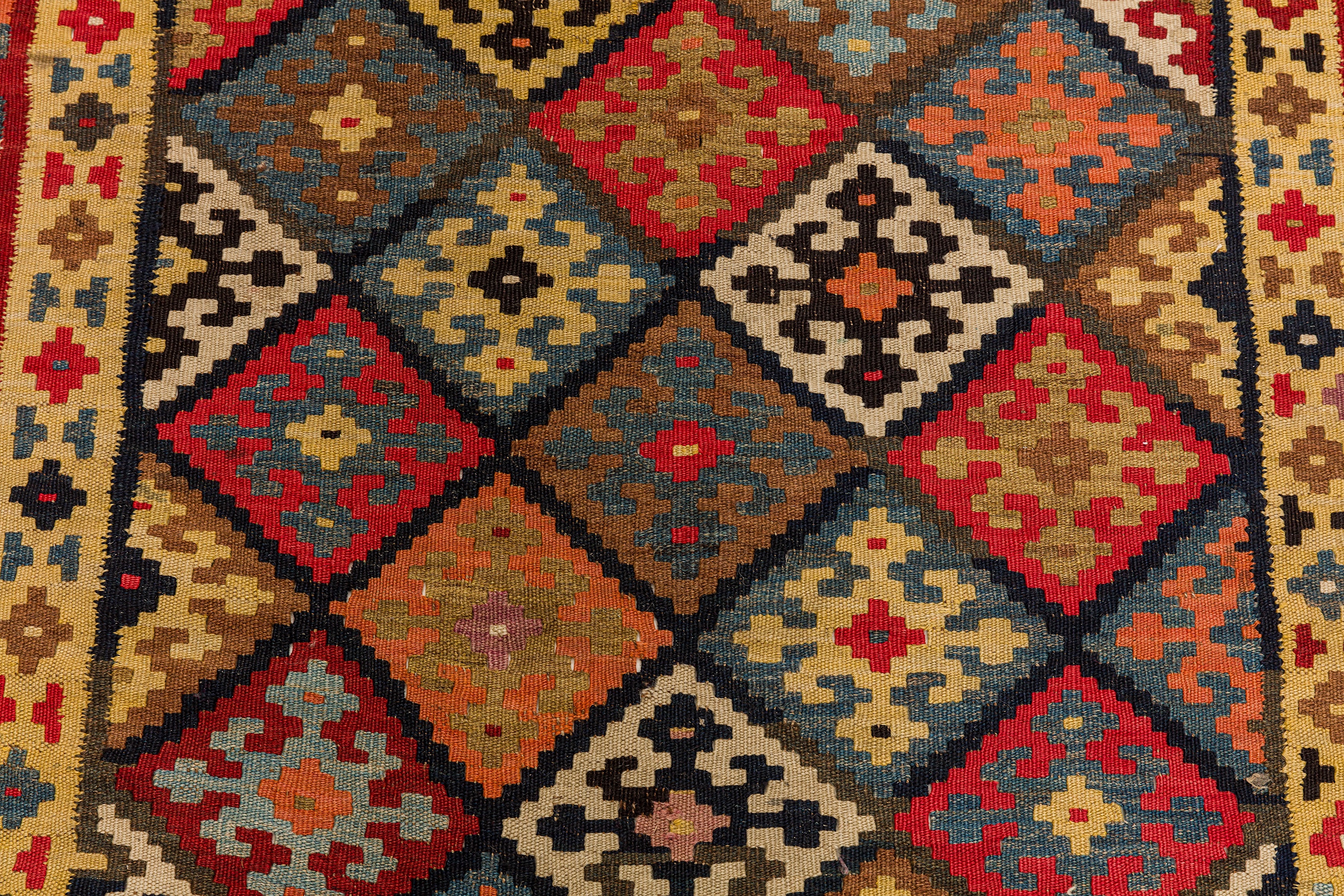 AN ANTIQUE NORTH-WEST PERSIAN KILIM RUNNER - Image 4 of 8