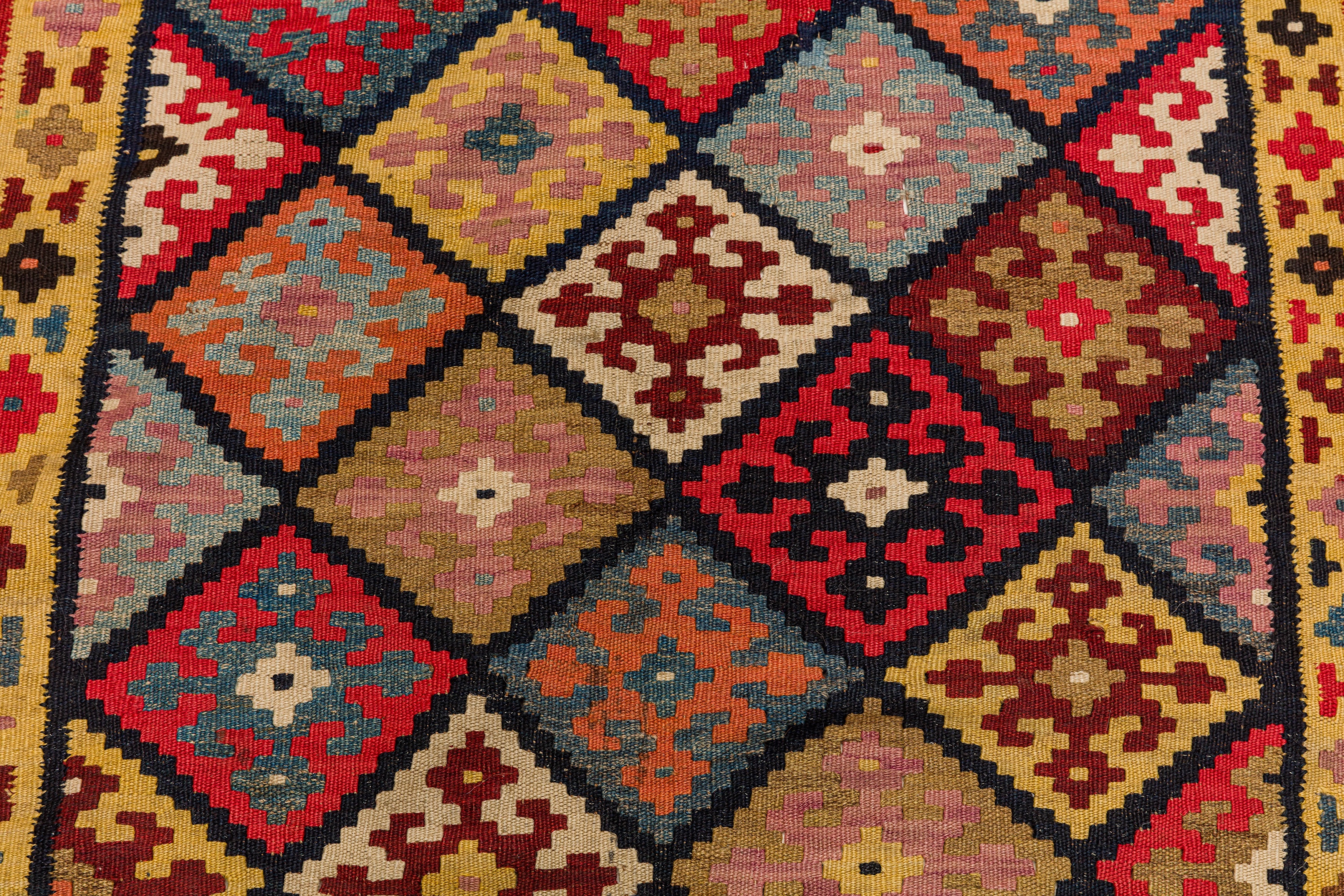 AN ANTIQUE NORTH-WEST PERSIAN KILIM RUNNER - Image 3 of 8