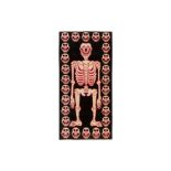 A VERY UNUSUAL TIBETAN SKELETON TANTRIC RUG