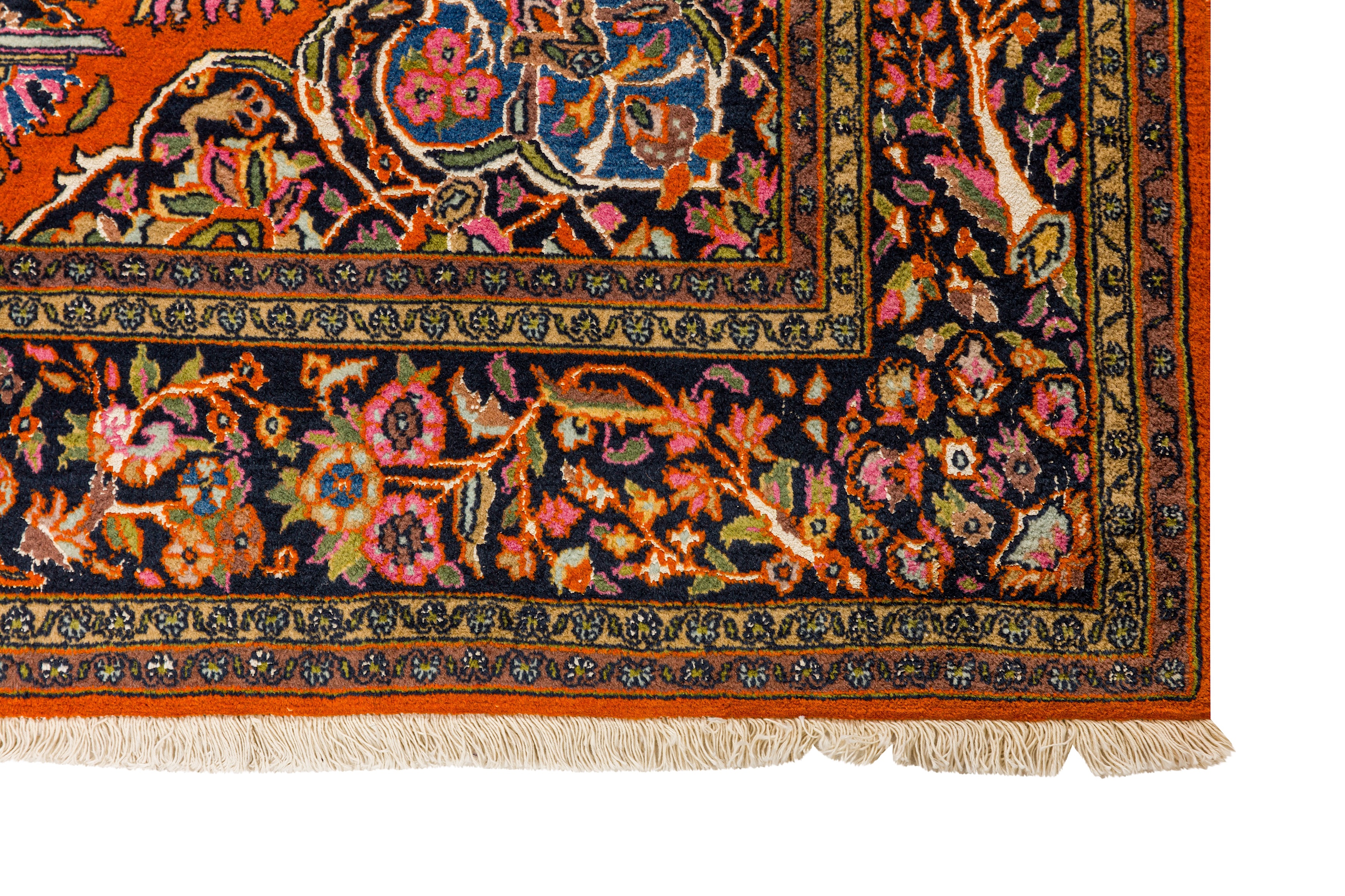 AN UNUSUAL VERY FINE PART SILK INDIAN RUG - Image 7 of 8