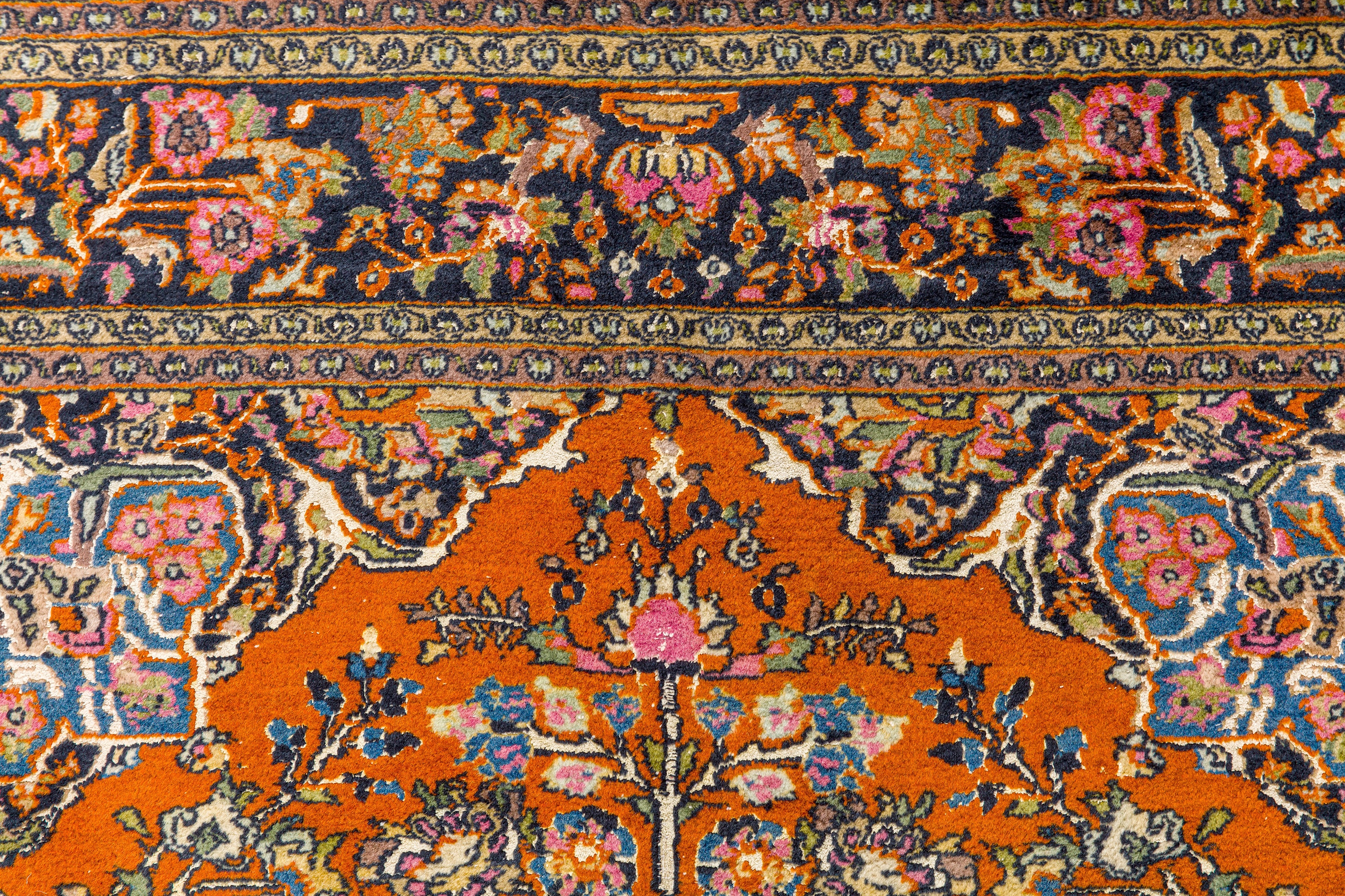 AN UNUSUAL VERY FINE PART SILK INDIAN RUG - Image 3 of 8