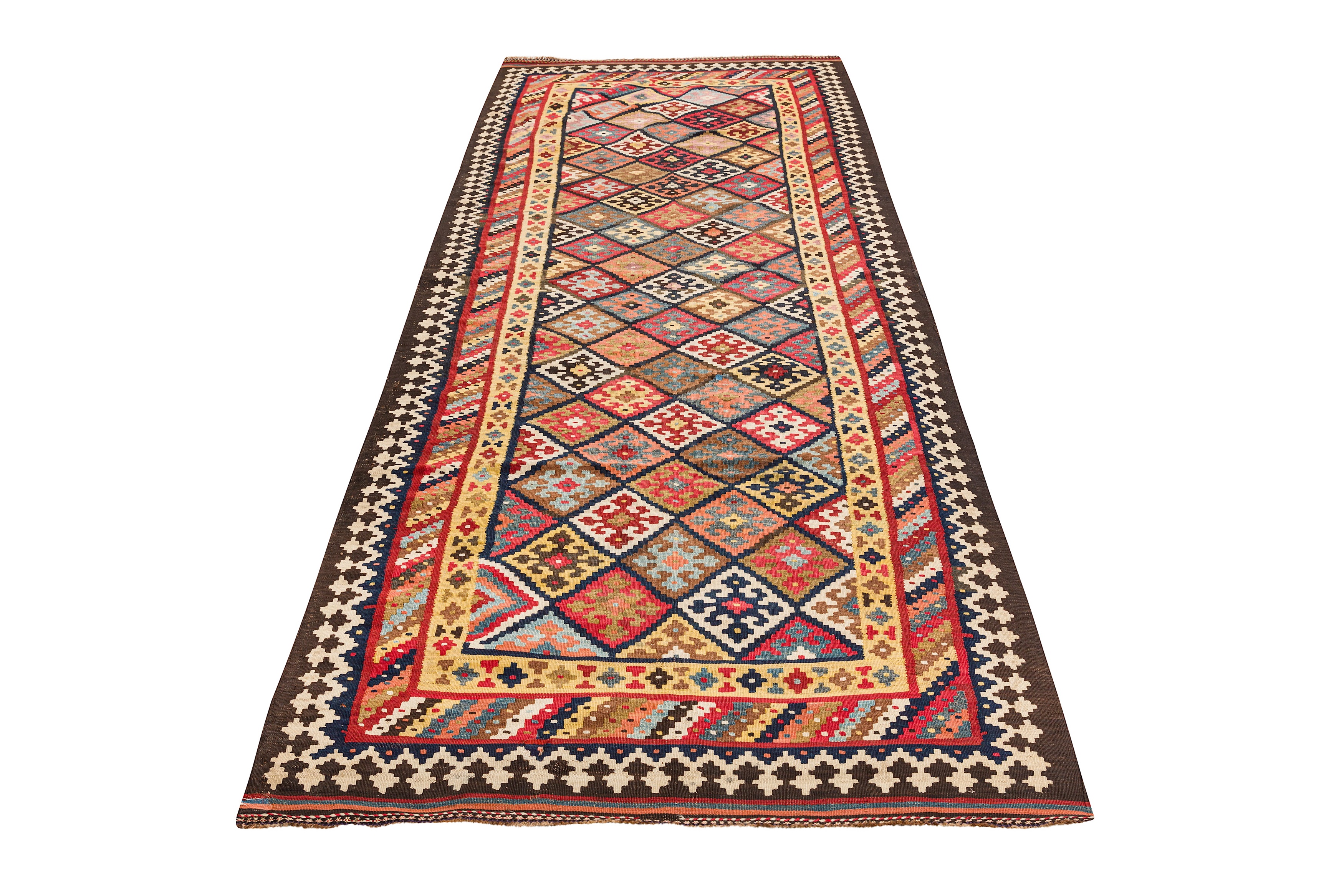 AN ANTIQUE NORTH-WEST PERSIAN KILIM RUNNER - Image 2 of 8