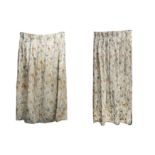 TWO SILK EMBROIDERED CURTAINS OF DIFFERING SIZES