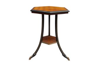 A 19TH CENTURY HEXAGONAL TOP LAMP TABLE