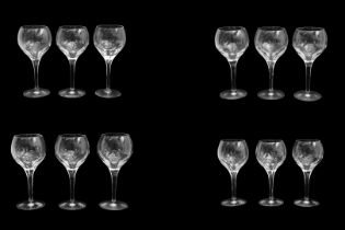 A SET OF STUART CRYSTAL 'VALENCIA' PATTERN WINE GLASSES