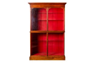 A LATE VICTORIAN MAHOGANY TWO TIER DISPLAY CABINET