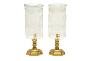 A PAIR OF LARGE REGENCY STYLE STORM LANTERNS