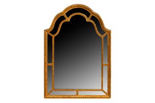 A GILTWOOD SECTIONAL WALL MIRROR, 19TH CENTURY