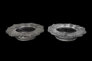 A PAIR OF LALIQUE GLASS HORNFLEUR (GERANIUM) BOWLS