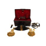 ROYAL NAVY - OFFICERS BICORN HAT, EPAULETTES & BELT