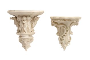 TWO PARIAN WARE WALL BRACKETS, 19TH CENTURY