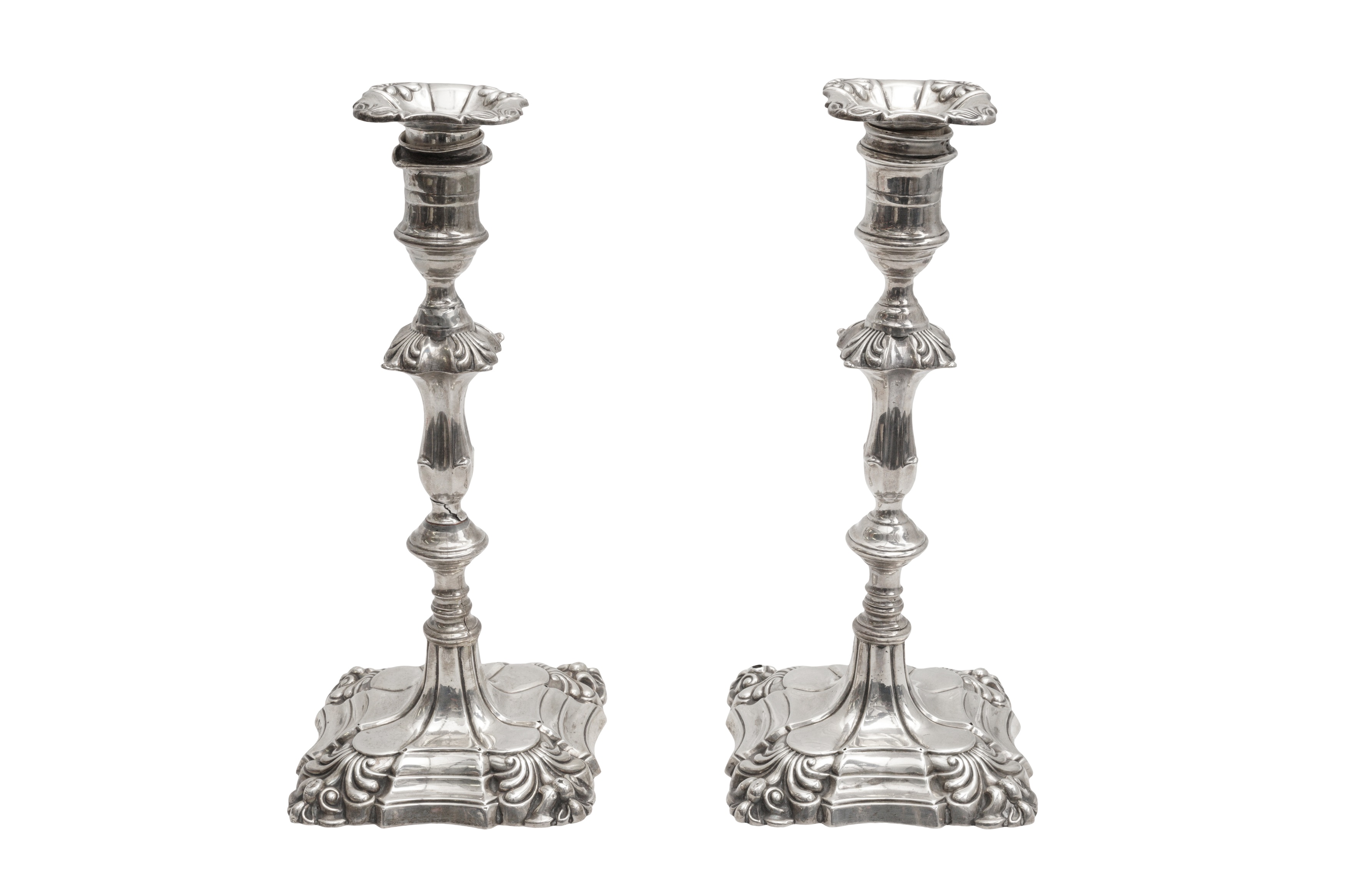 A PAIR OF LATE VICTORIAN SILVER CANDLESTICKS, HAWKSWORTH EYRE & CO, SHEFFIELD 1897