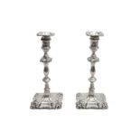 A PAIR OF LATE VICTORIAN SILVER CANDLESTICKS, HAWKSWORTH EYRE & CO, SHEFFIELD 1897