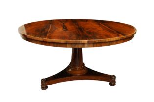 A WILLIAM IV ROSEWOOD CIRCULAR BREAKFAST TABLE