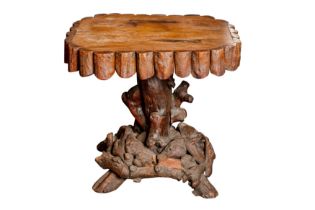 AN ADIRONDACK STYLE PEDESTAL TABLE, LATE 19TH CENTURY