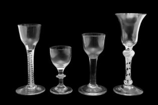 A GROUP OF FOUR 18TH CENTURY DRINKING GLASSES