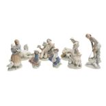 A GROUP OF EIGHT LLADRO FIGURES AND ONE NAO FIGURE