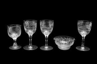 A GROUP OF ENGRAVED GLASSES
