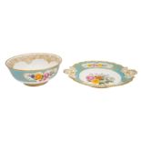 A LIMITED EDITION ROYAL WORCESTER CHAMBERLAIN FLOWERS PATTERN BOWL AND TRAY, 2001