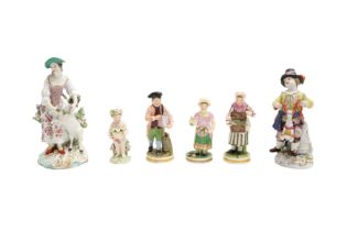 A GROUP OF LATE 18TH AND EARLY 19TH CENTURY PORCELAIN FIGURES