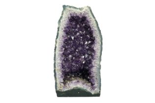 A LARGE AMETHYST CATHEDRAL GEODE