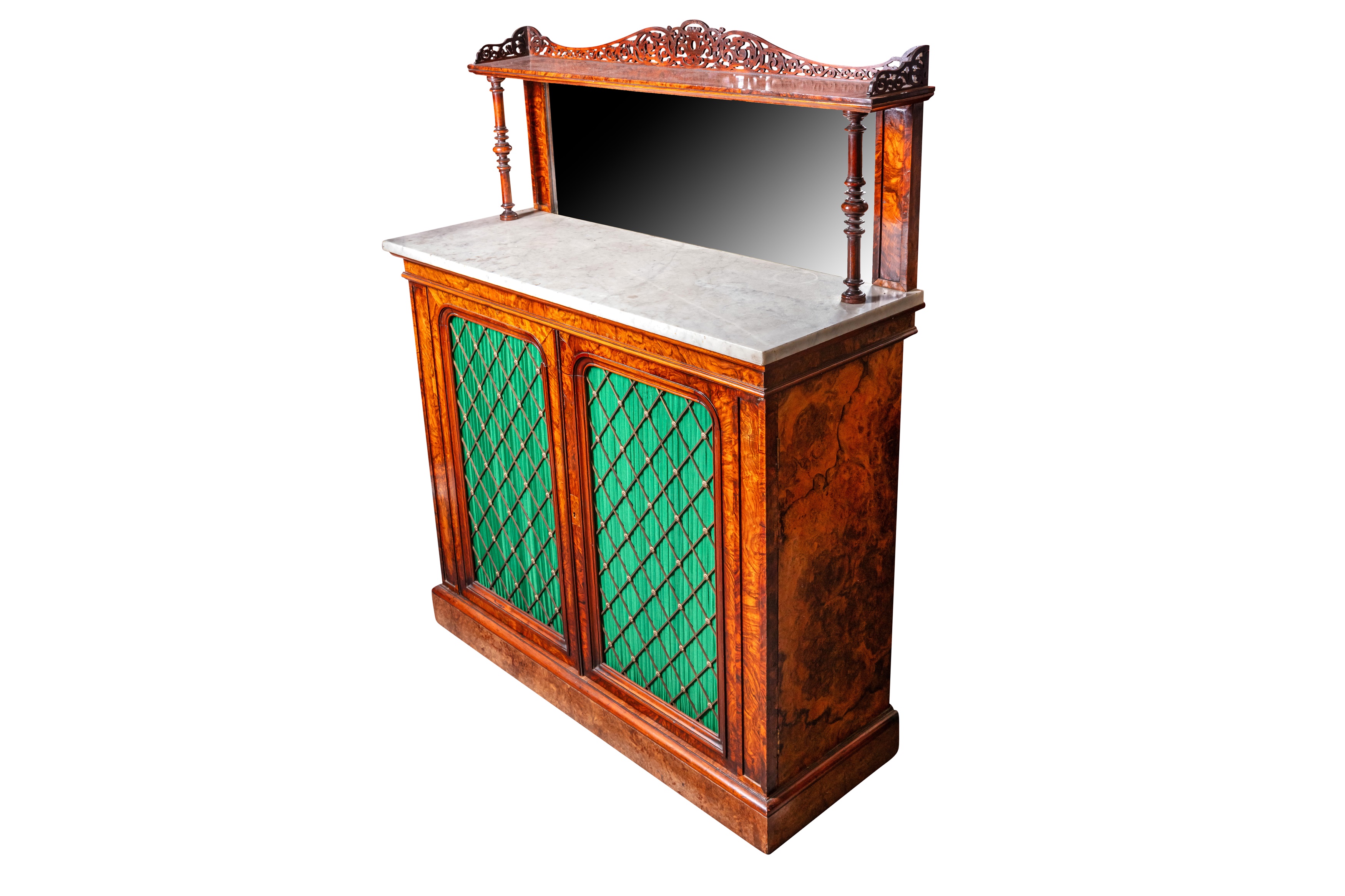 A VICTORIAN FIGURED AND BURR WALNUT CHIFFONIER - Image 2 of 2