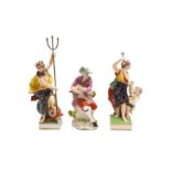 A GROUP OF LATE 18TH CENTURY PORCELAIN FIGURES