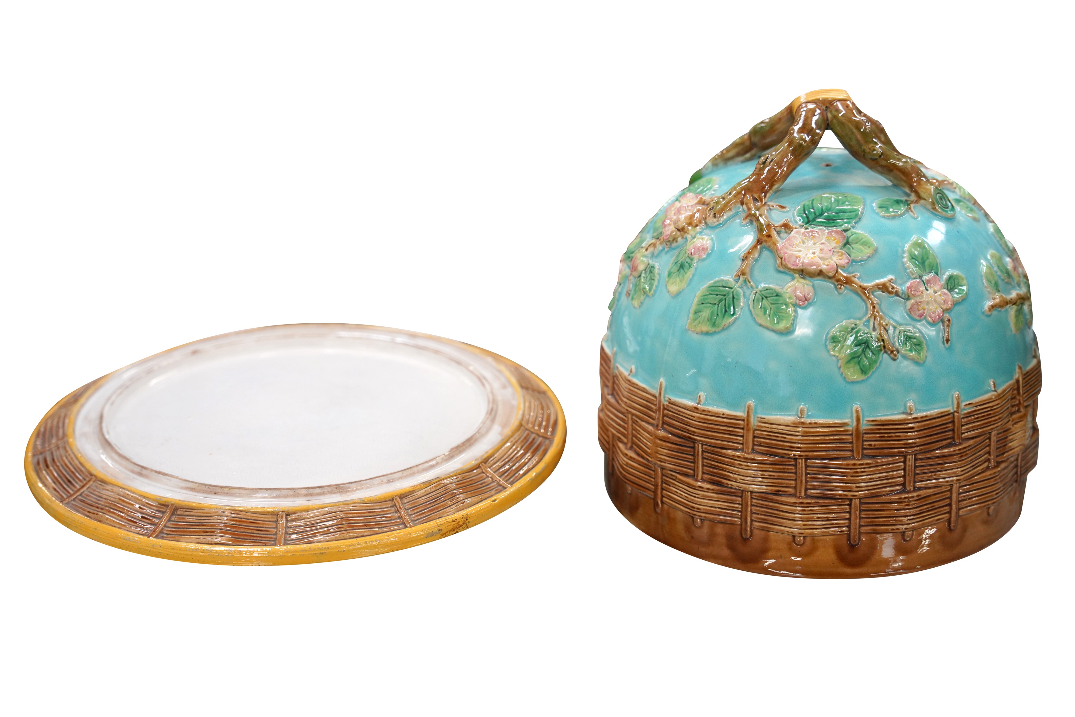 A MAJOLICA CHEESE DOME ATTRIBUTED TO GEORGE JONES - Image 2 of 10